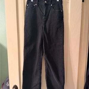 Madewell Black Slim Wide-Leg Crop Jeans